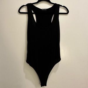 Black razorback bodysuit